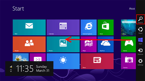Windows 8 Start Screen, Search
